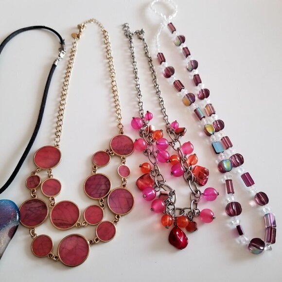 Mixit Pink Necklaces Lot of 5 Heart Beads - Picture 5 of 7